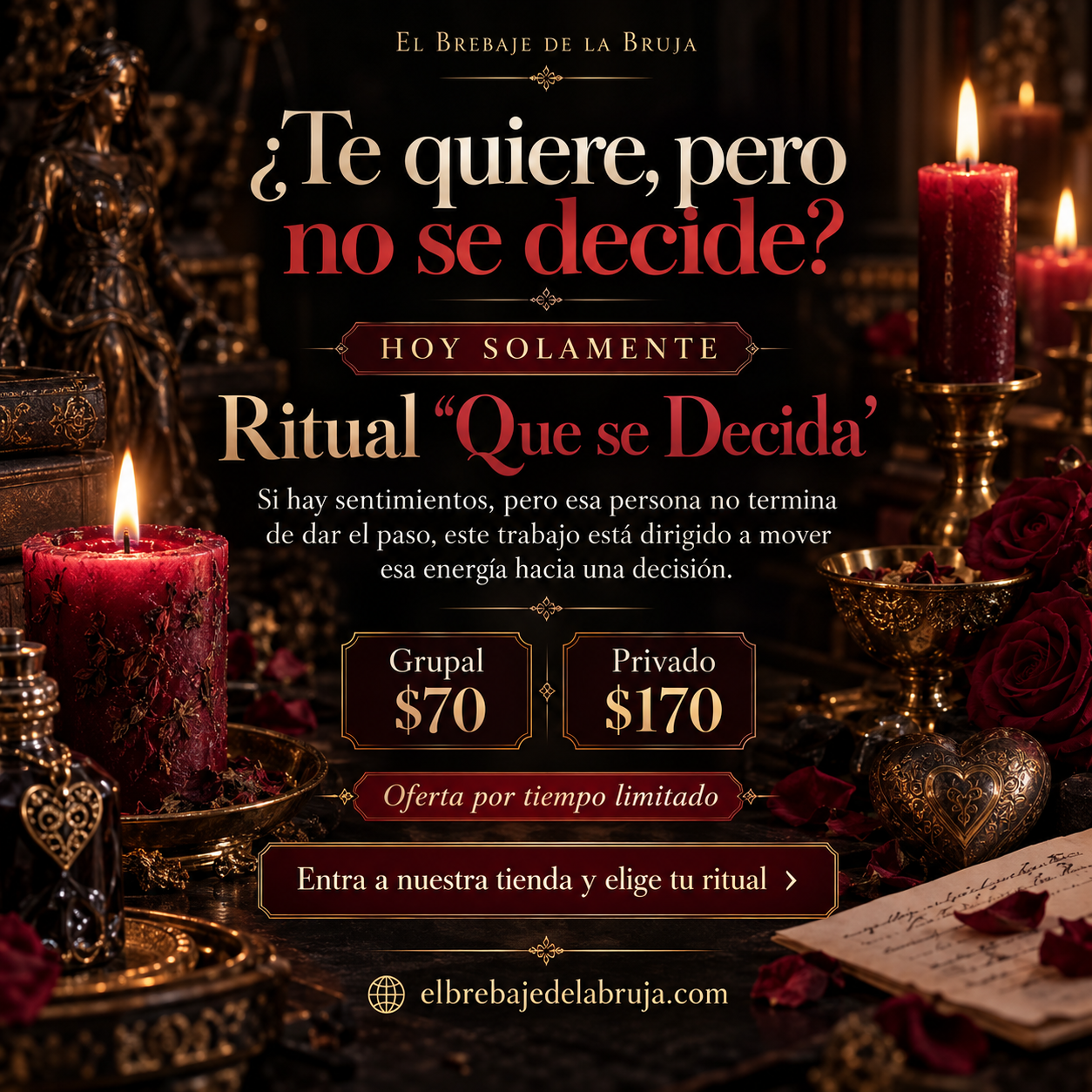 Ritual Que se Decida, oferta de hoy: grupal $70 y privado $170