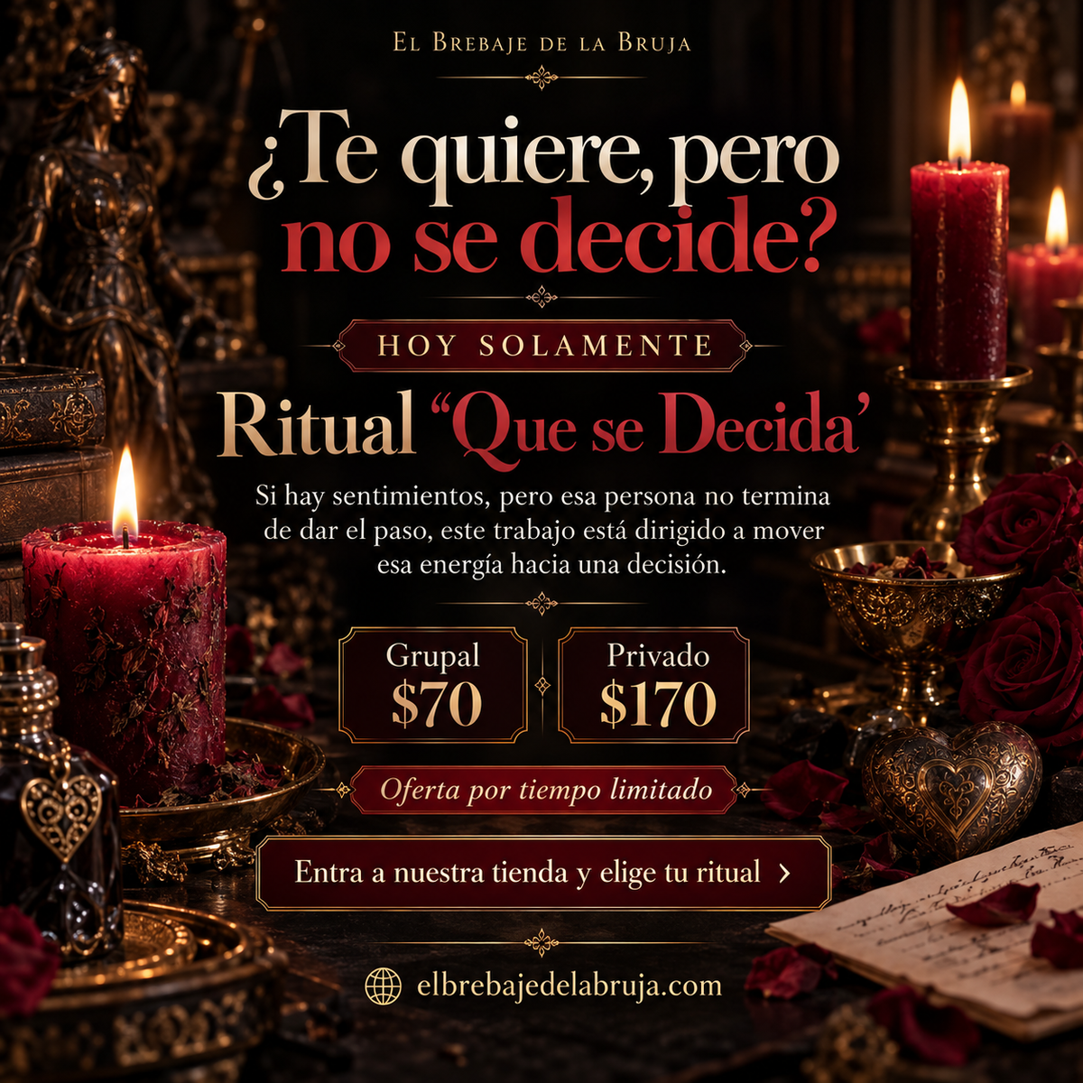 Ritual Que se Decida, oferta de hoy: grupal $70 y privado $170