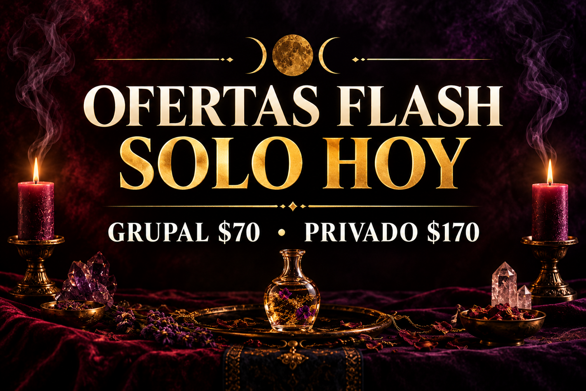 Banner de ofertas flash para rituales de control mental grupal y privado
